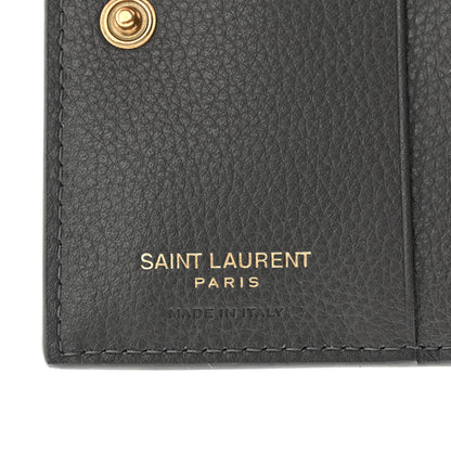 Saint Laurent Calfskin Compact Zip Wallet Storm 7 of 9