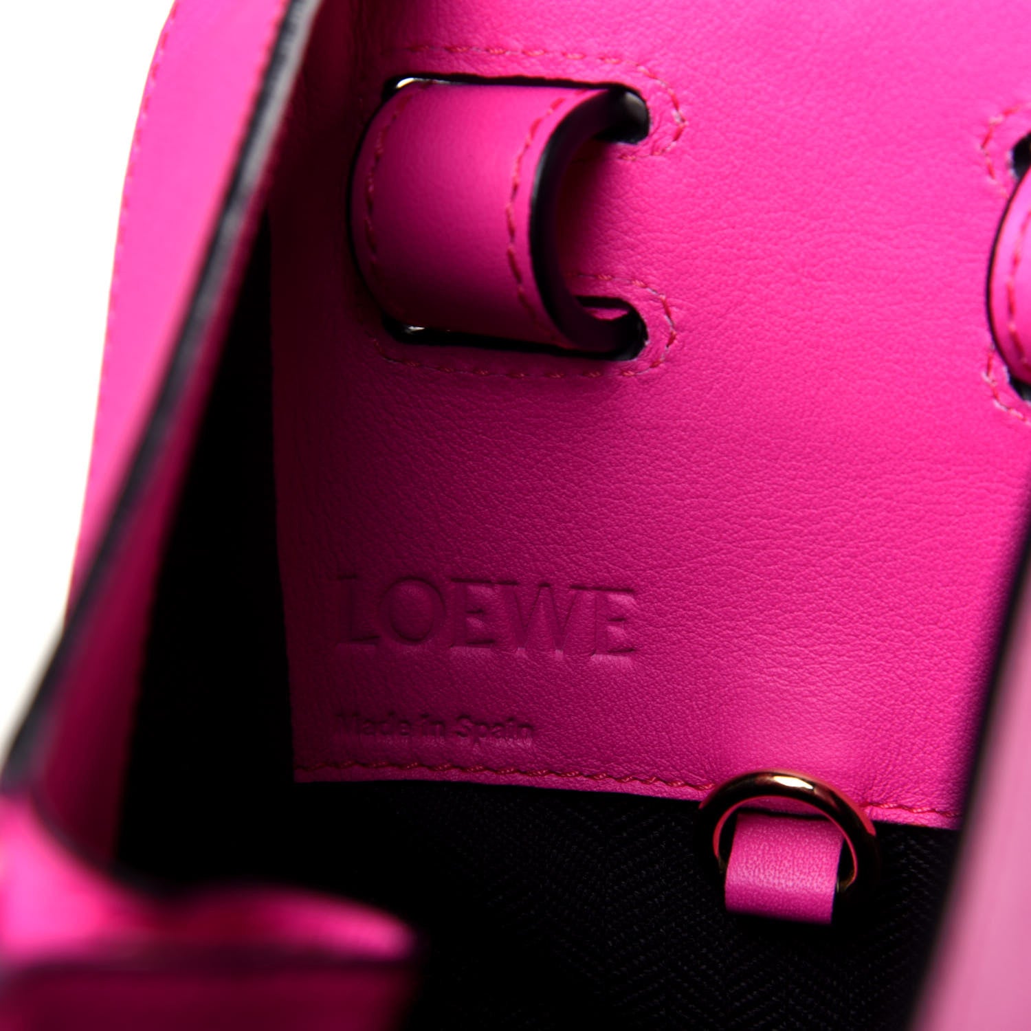 Loewe Calfskin Small Hammock Shoulder Bag Shocking Pink White 6 of 10