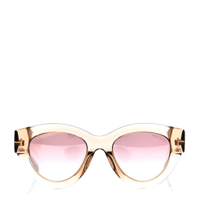 Tom Ford Acetate Slater Cat Eye Sunglasses TF658 Gold 2 of 4