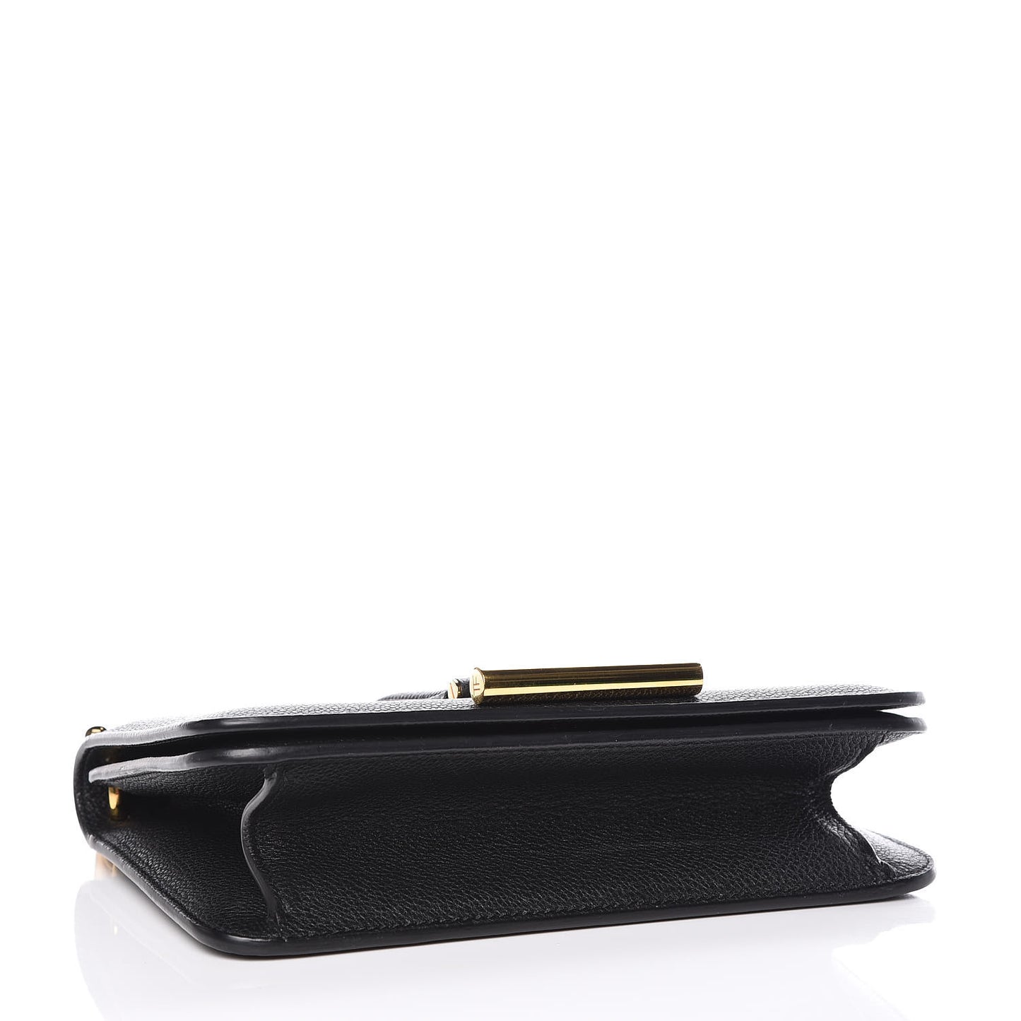 Grained Calfskin Tara Chain Shoulder Bag Black
