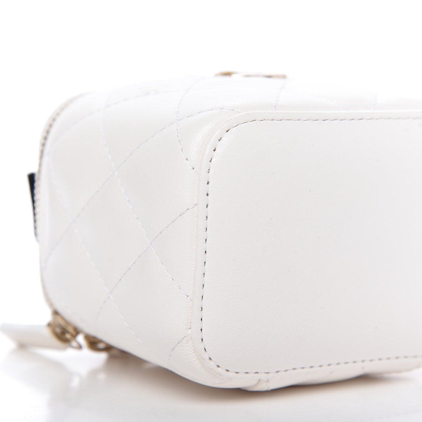 Lambskin Quilted My Chanel Lady Vanity Case With Chain White