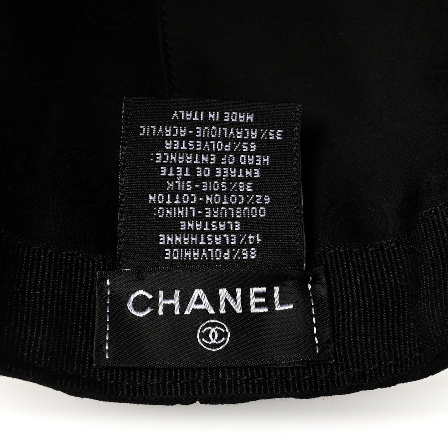 Silk Cotton CC Cap Hat Black Beige
