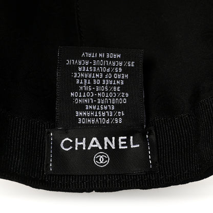 Chanel Silk Cotton CC Cap Hat Black Beige 8 of 8