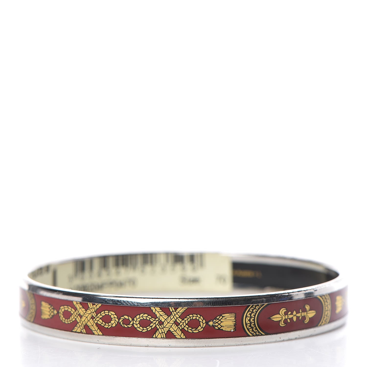 Hermes Enamel Printed Narrow Grand Apparat Bracelet 70 Rouge 3 of 5