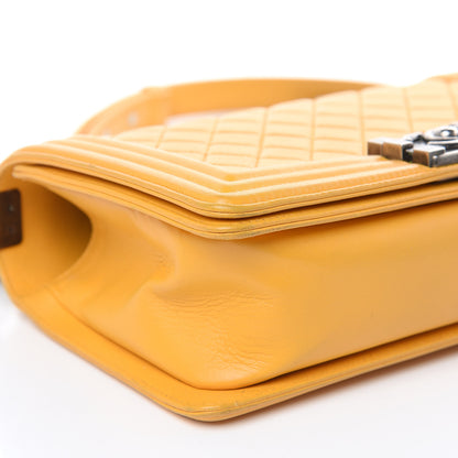 Chanel Lambskin Quilted Medium Boy Flap Yellow 8 of 22