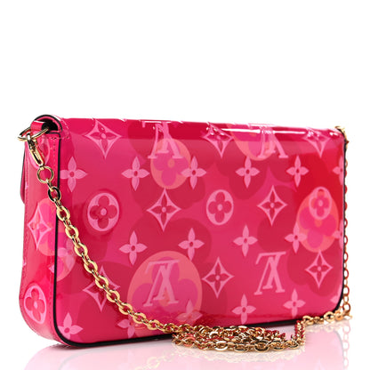 Louis Vuitton Vernis Valentine Pochette Felicie Chain Wallet Fuchsia 4 of 10