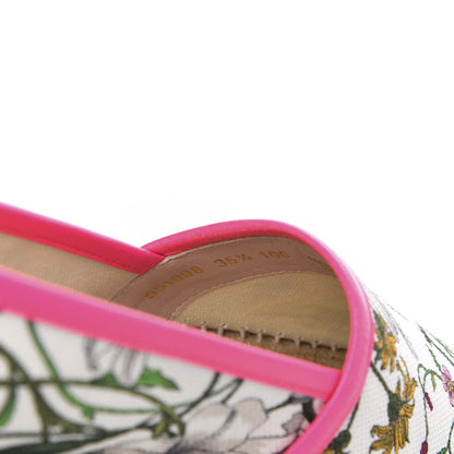 Gucci Canvas Flora Print Espadrilles 35.5 White Multicolor Fuxia 7 of 11