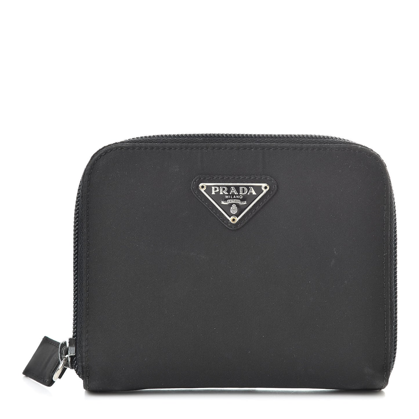 Tessuto Nylon Compact Zip Around Wallet Black