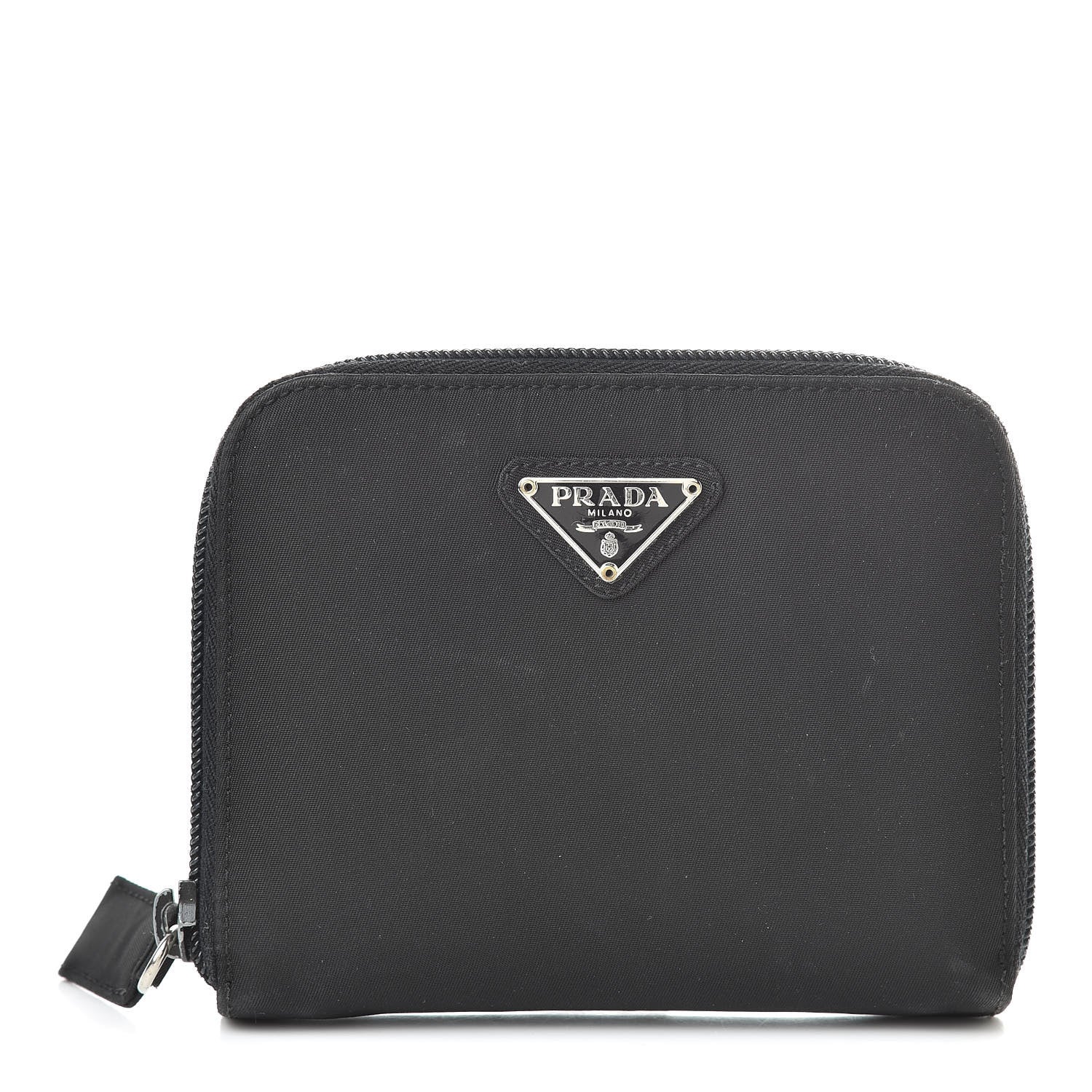 Prada Tessuto Nylon Compact Zip Around Wallet Black 1 of 13