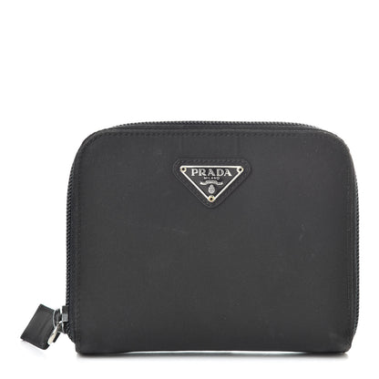 Prada Tessuto Nylon Compact Zip Around Wallet Black 1 of 13