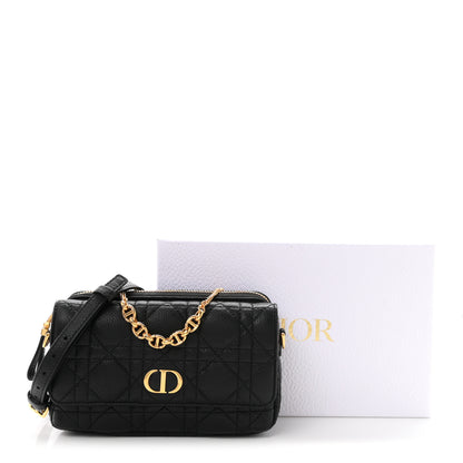 Christian Dior Supple Calfskin Cannage Caro Pouch With Chain  Black 11 of 11