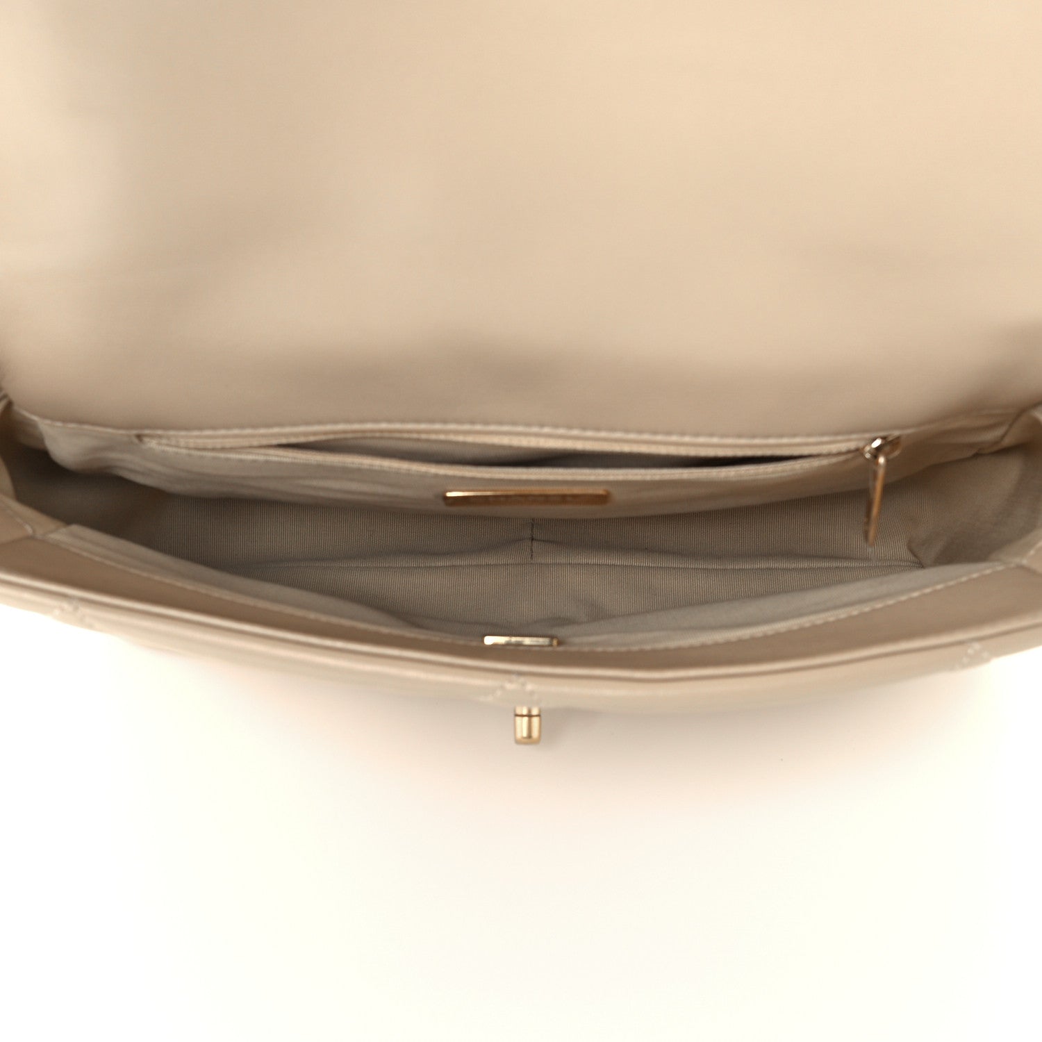 Chanel Lambskin Quilted Large Chanel 19 Flap Beige 5 of 10