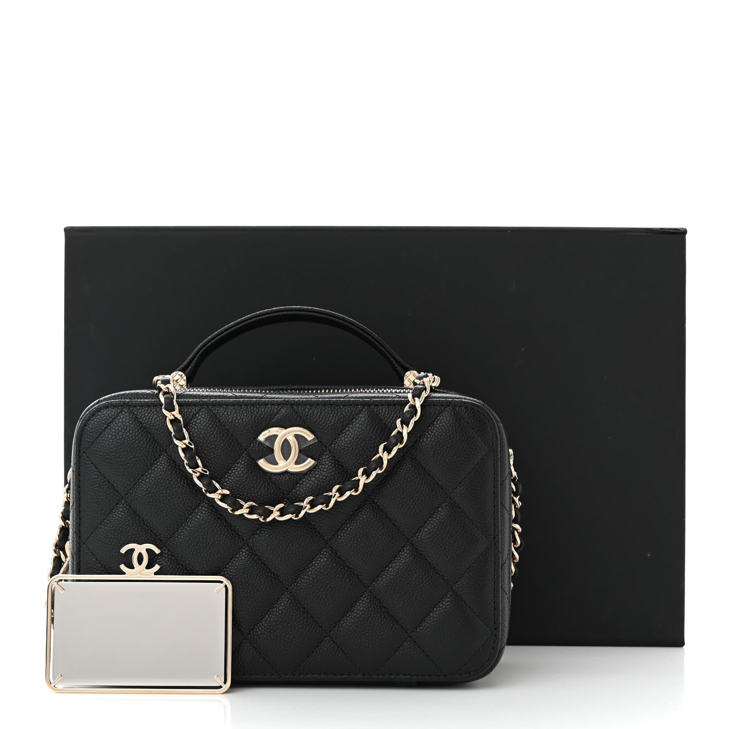 Chanel Caviar Quilted Vanity Case Black 12 of 12