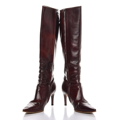 Gucci Stivale Calfskin Shade Pointed Toe Knee High Boots 8 Rosewood 5 of 15