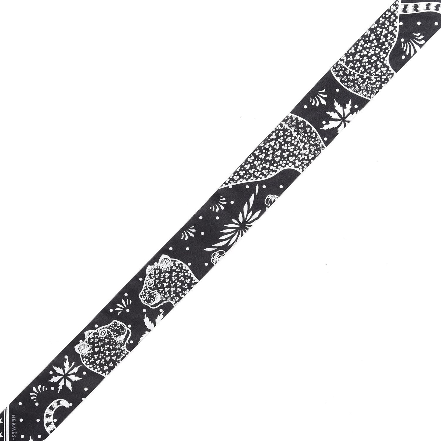 Silk Les Leopards Twilly Black White