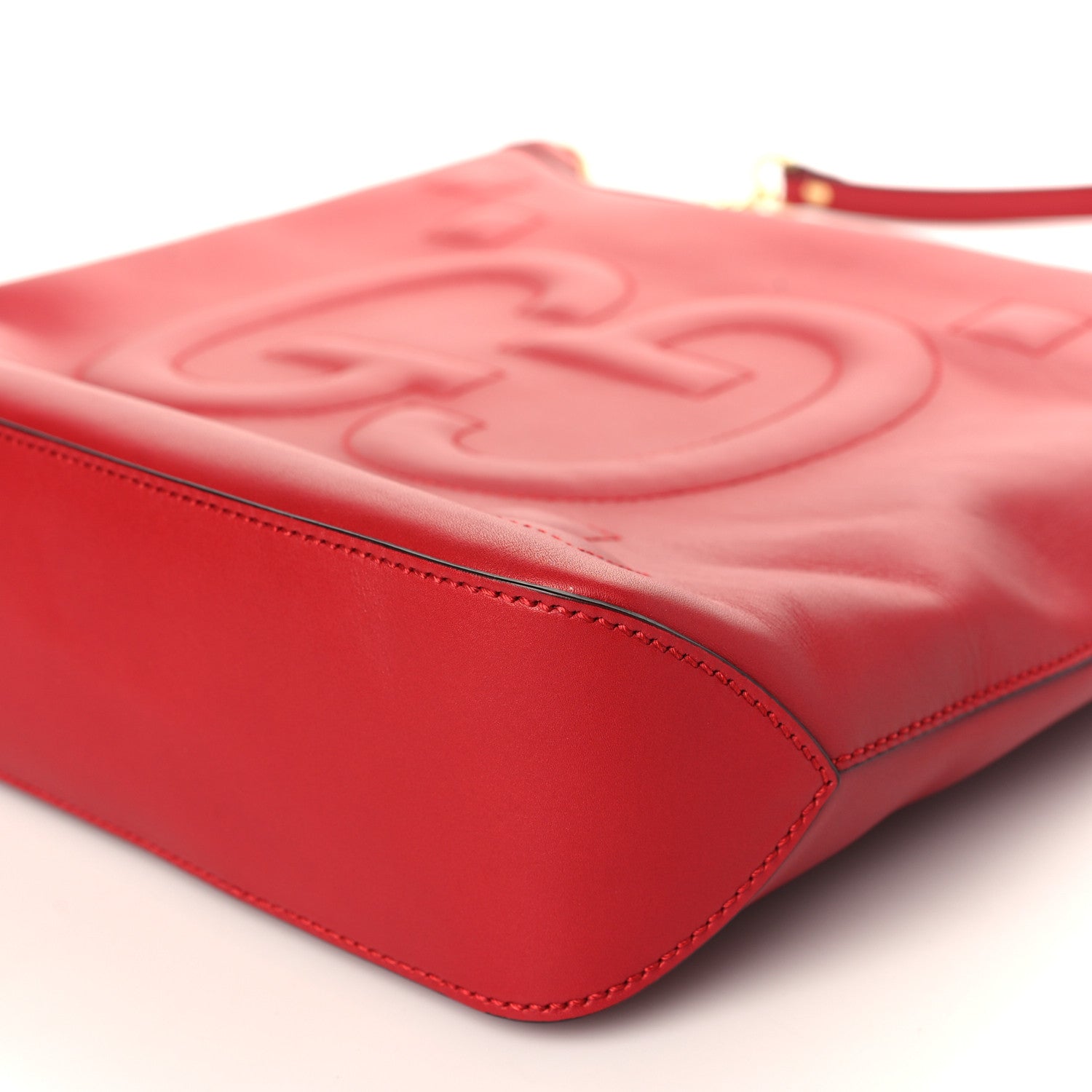 Gucci Apollo Calfskin GG Dadini Embroidered Chain Hobo Hibiscus Red 9 of 9