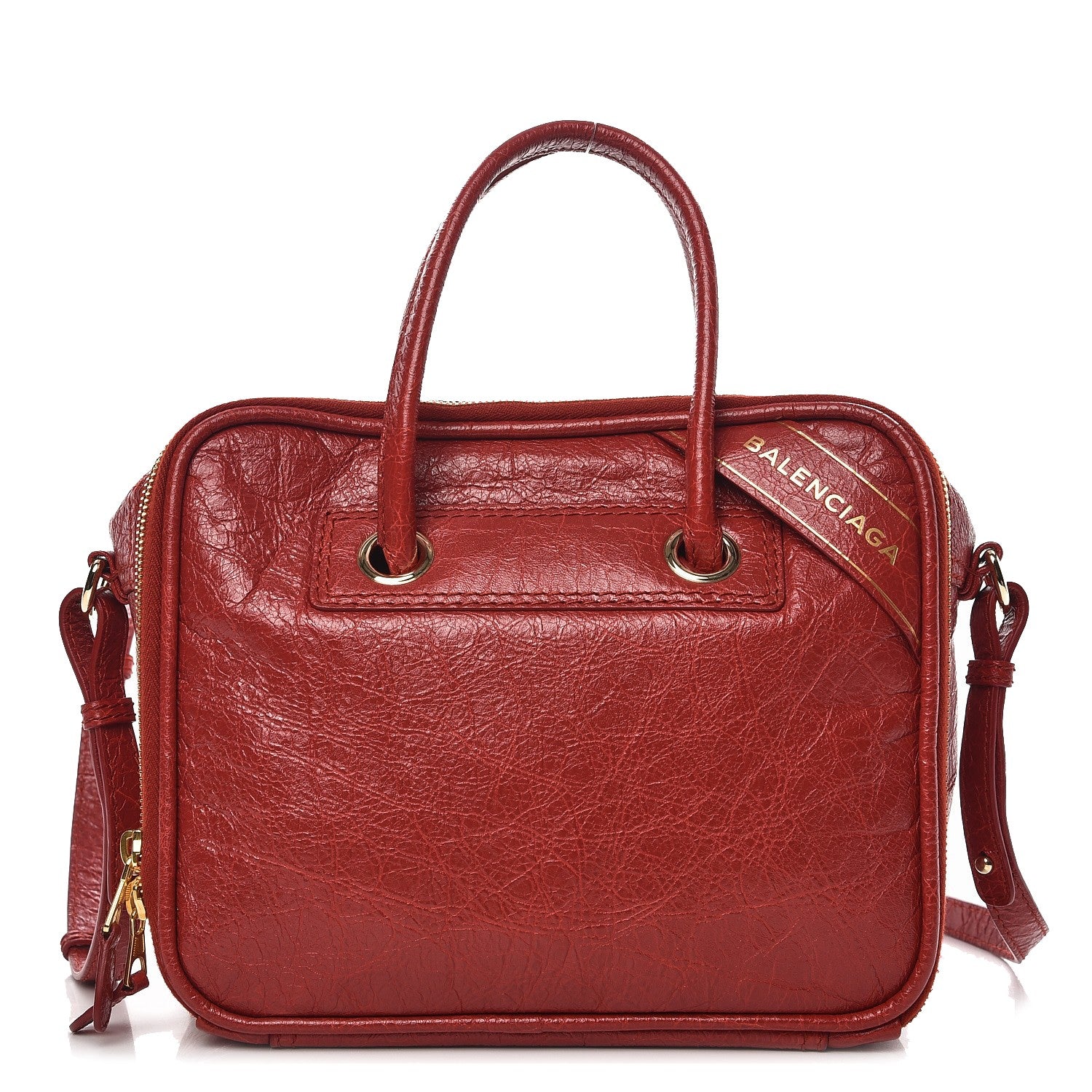 Balenciaga Agneau S Blanket Square Tote Rouge Brique 1 of 7
