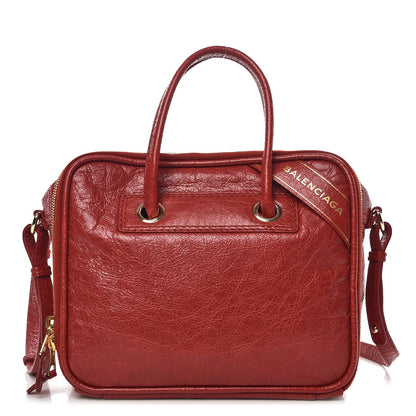 Balenciaga Agneau S Blanket Square Tote Rouge Brique 1 of 7