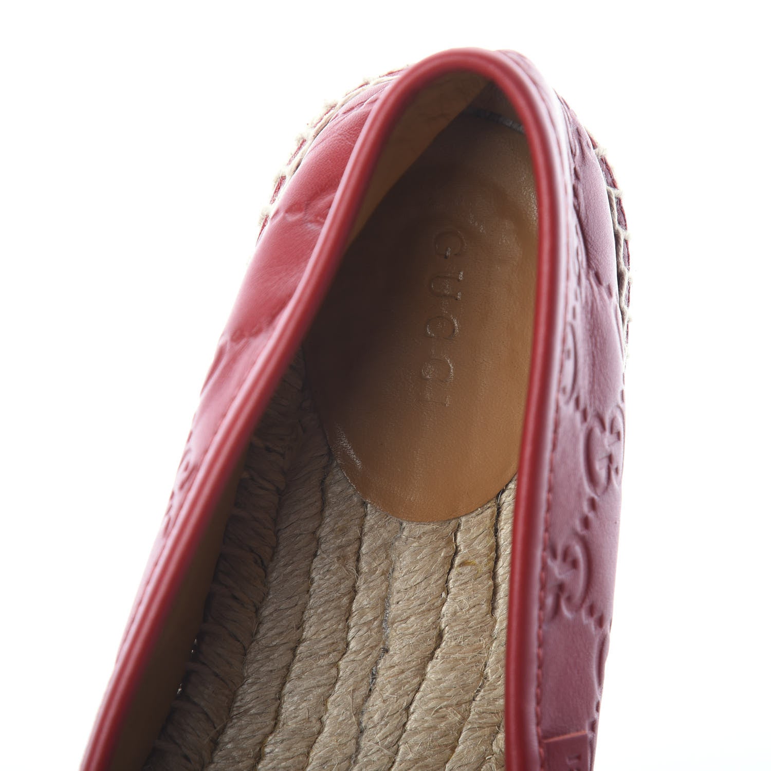 Gucci Guccissima Signature Espadrilles 36.5 Hibiscus Red 5 of 7