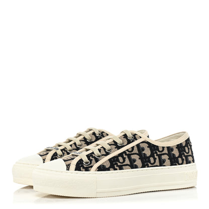 Christian Dior Canvas Oblique Walk'N'Dior Low Top Sneakers 35.5 Deep Blue 3 of 10