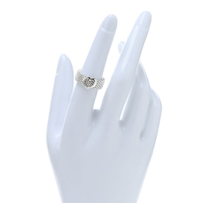 Tiffany Sterling Silver Somerset Mesh Heart Ring 52 6 2 of 5