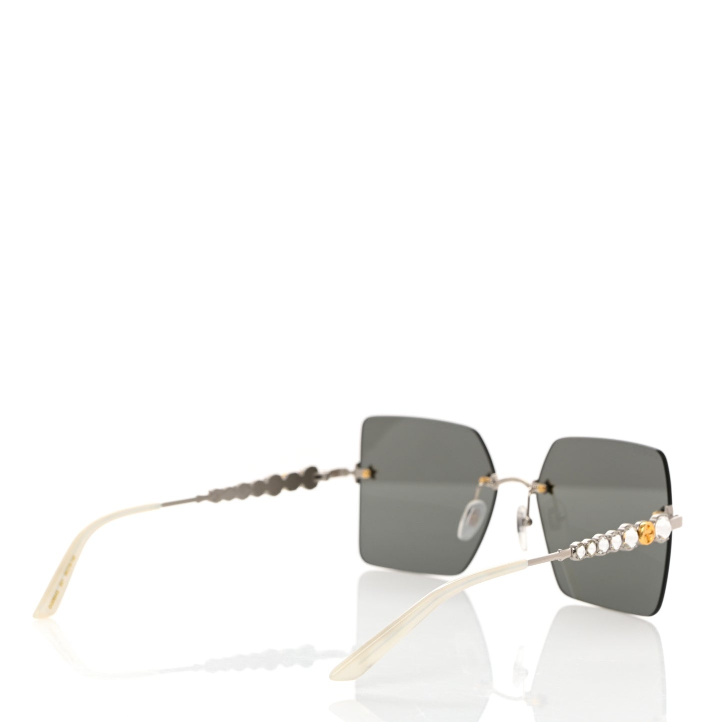 Crystal Metal Sunglasses GG0644S Black Silver