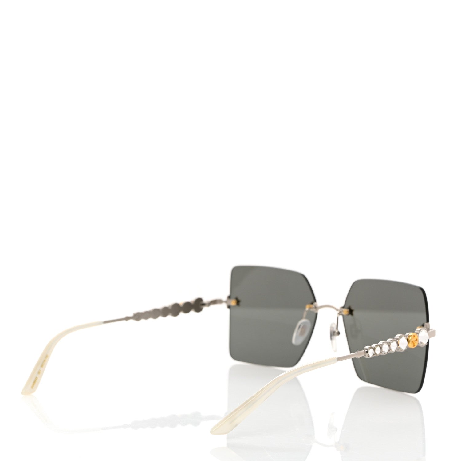 Gucci Crystal Metal Sunglasses GG0644S Black Silver 4 of 7