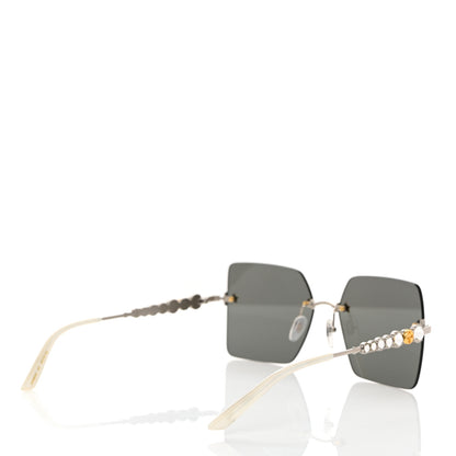 Gucci Crystal Metal Sunglasses GG0644S Black Silver 4 of 7
