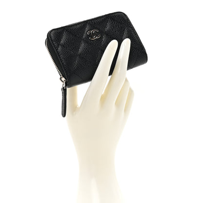 Chanel Caviar Quilted Zip Coin Purse Black 2 of 8