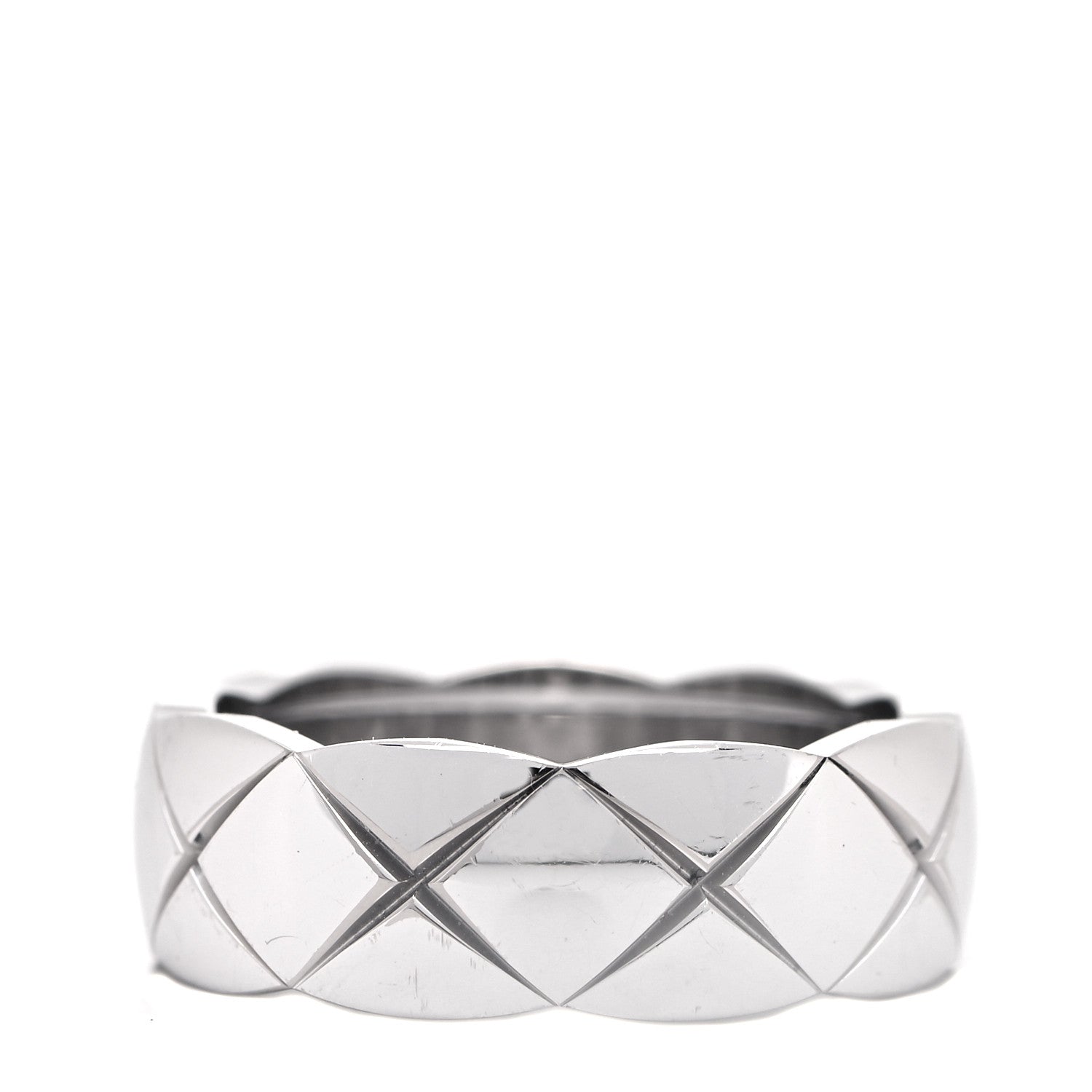 Chanel 18K White Gold Small Coco Crush Ring 52 6 3 of 6
