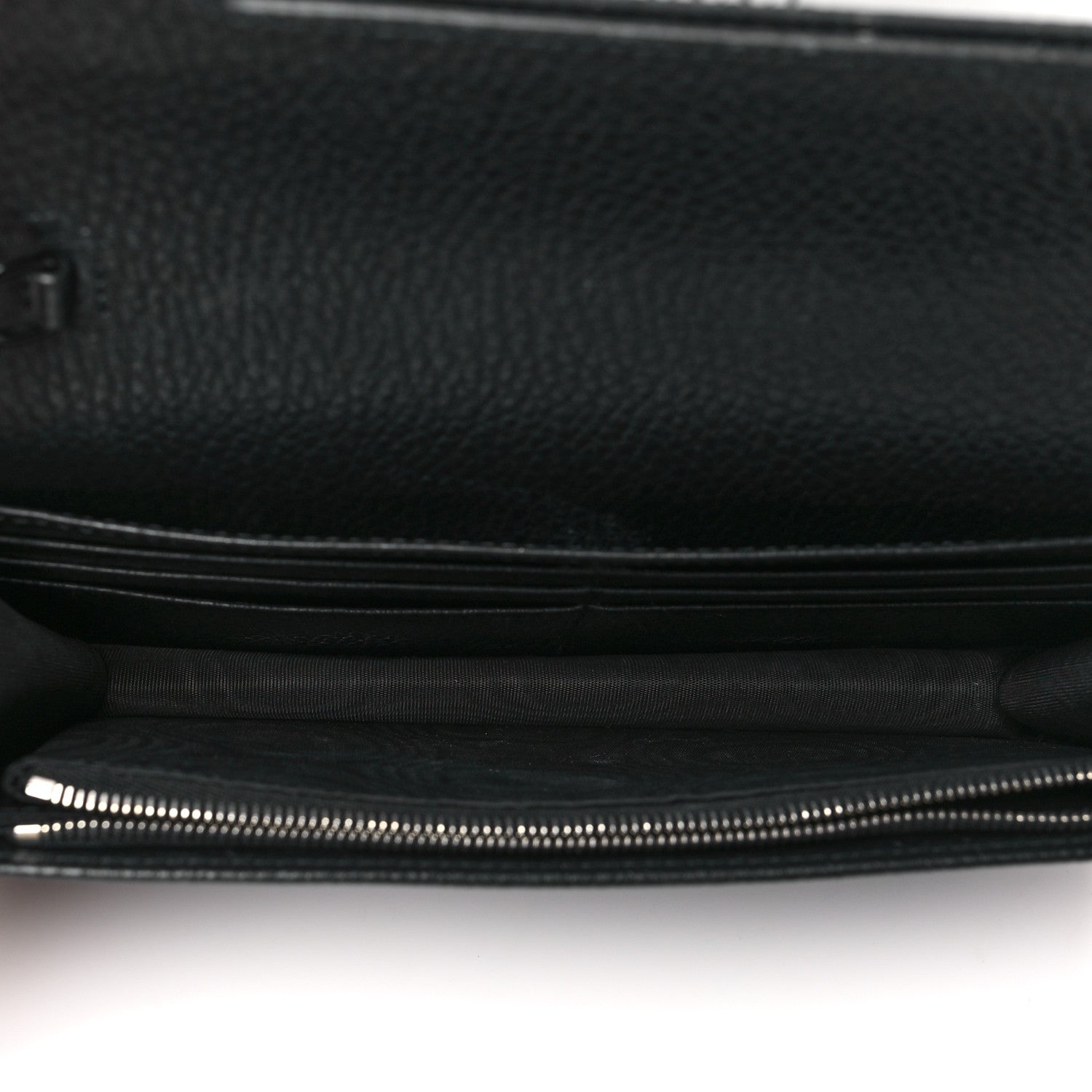 Gucci Dollar Calfskin Enamel Monochrome Mini GG Marmont Chain Wallet Black 5 of 10