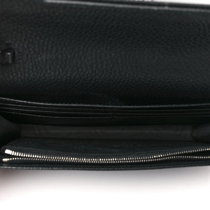 Gucci Dollar Calfskin Enamel Monochrome Mini GG Marmont Chain Wallet Black 5 of 10