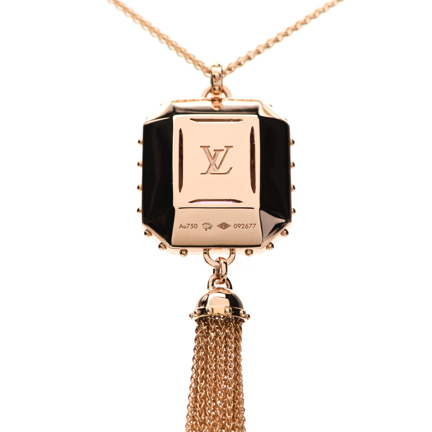Louis Vuitton 18K Pink Gold Amethyst Emprise Pendant Necklace 4 of 5