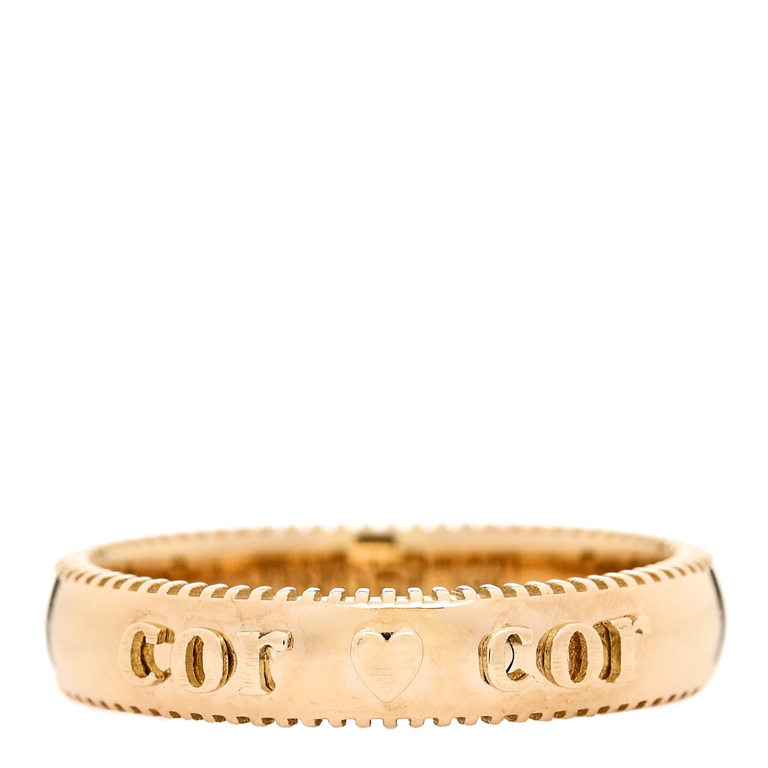 Foundrae 18K Yellow Gold Cor Ad Cor Edge Ring 53 6.5 1 of 7