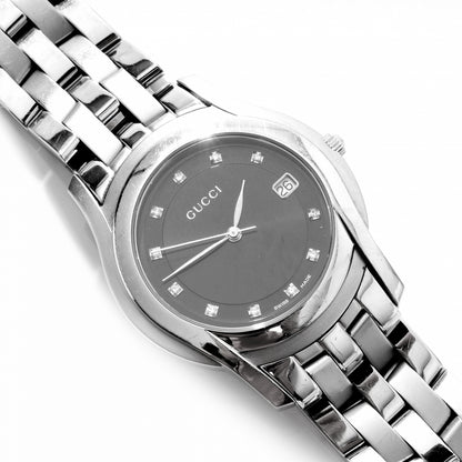 Gucci Stainless Steel Diamond 35mm 5500M Quartz Watch Black 1 of 6
