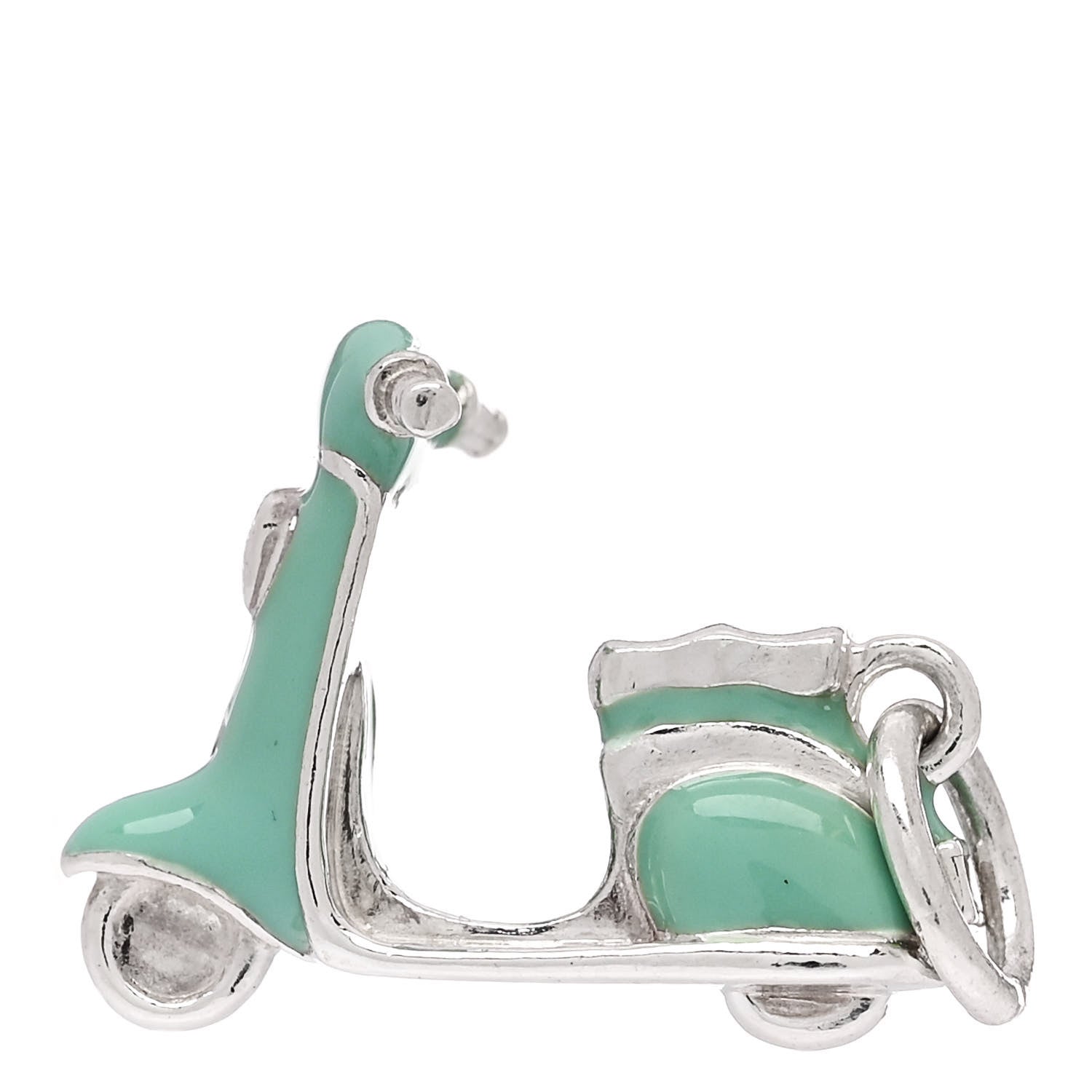 Tiffany Sterling Silver Enamel Scooter Charm Blue 1 of 7
