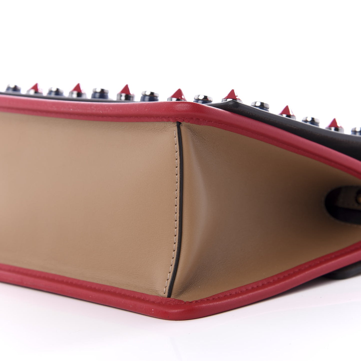 Calfskin F is Fendi Studded Small Kan I Shoulder Bag Tan
