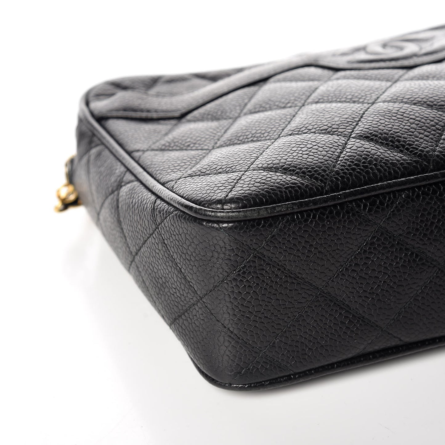 Caviar Quilted Camera Case Black