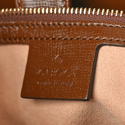 Gucci GG Supreme Monogram Azalea Calfskin Web Medium Jackie 1961 Hobo Beige Ebony Brown Sugar 7 of 11