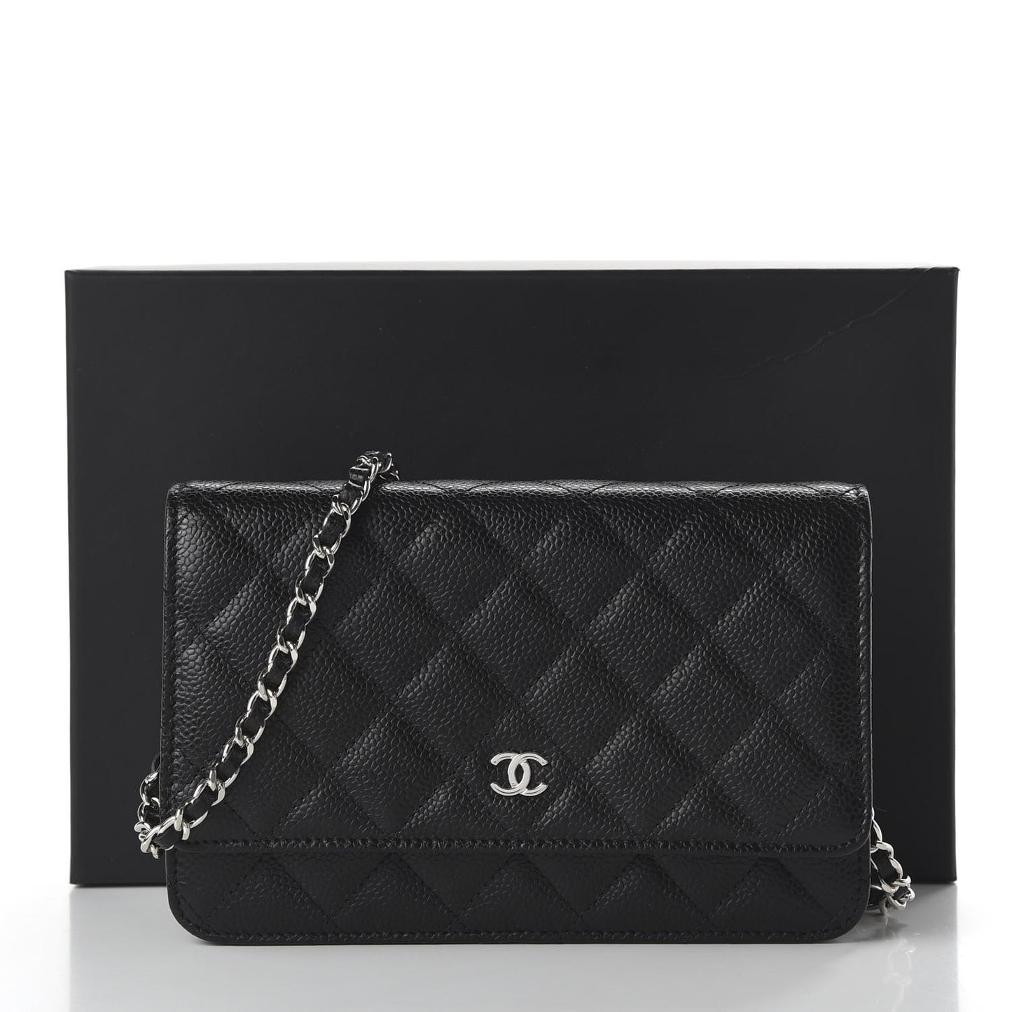 Caviar Quilted Wallet On Chain WOC Black