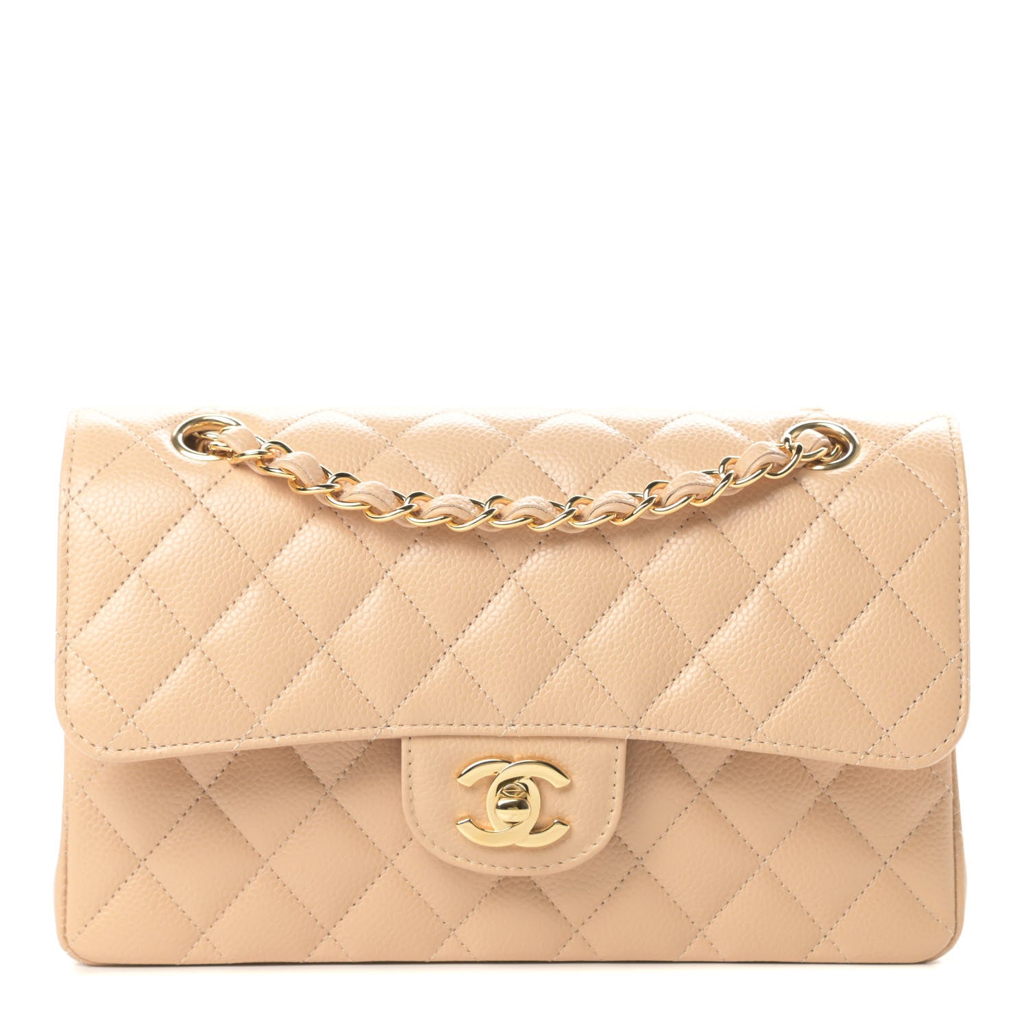 Chanel Caviar Quilted Small Double Flap Beige 1 of 10