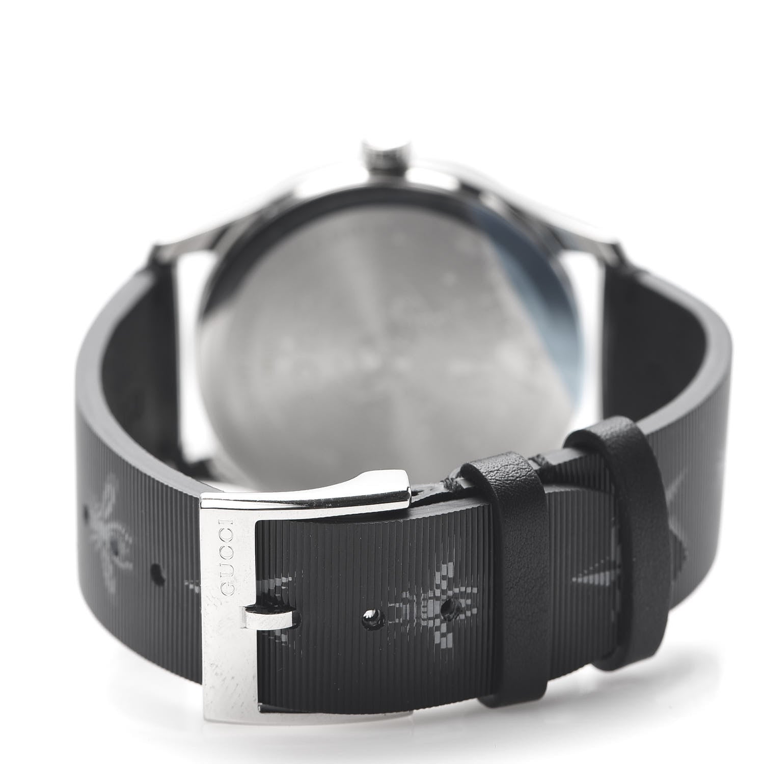 Gucci Stainless Steel Calfskin 38mm G-Timeless Bee Star Hologram Quartz Watch Black 4 of 6
