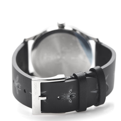 Gucci Stainless Steel Calfskin 38mm G-Timeless Bee Star Hologram Quartz Watch Black 4 of 6