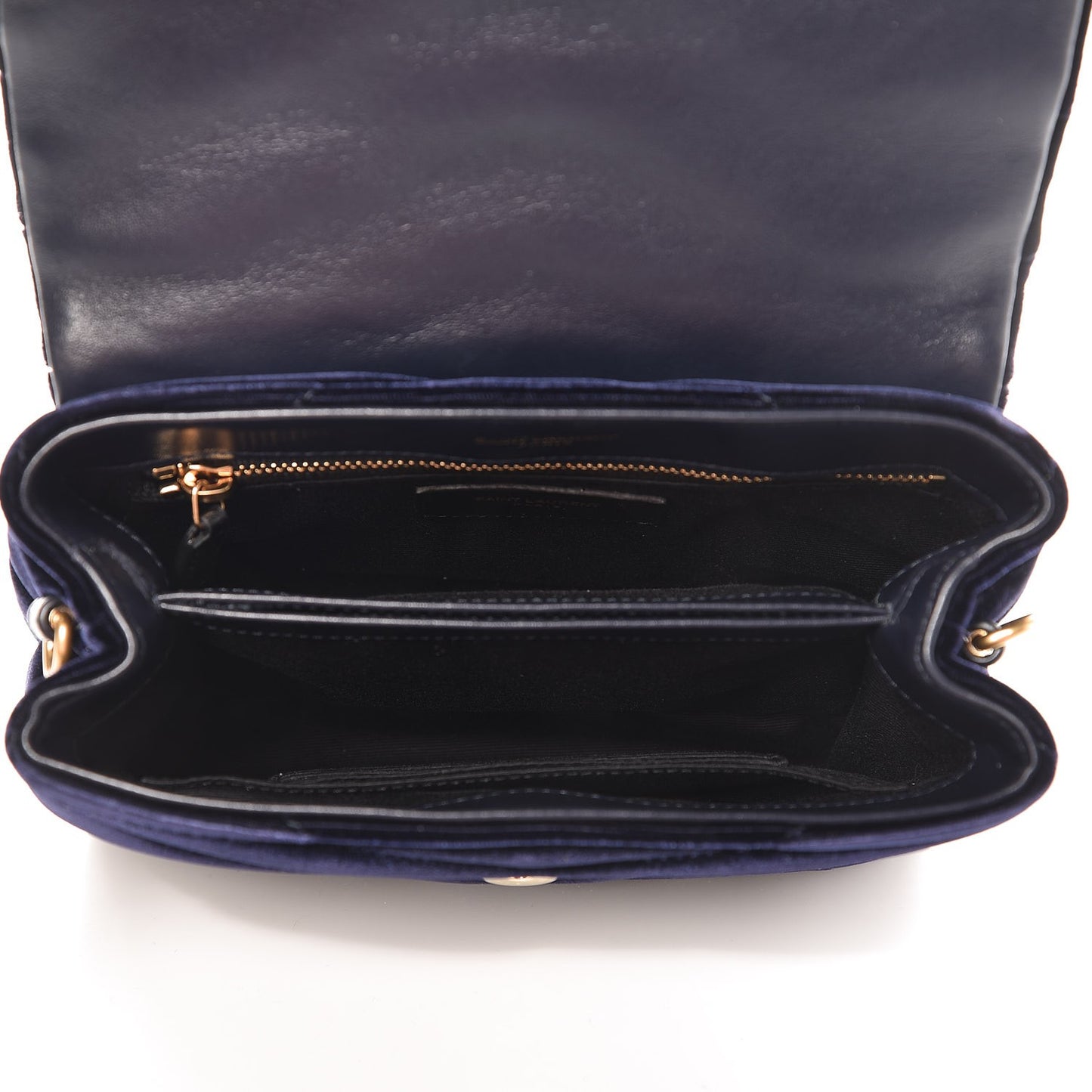 Velvet Y Quilted Monogram Toy Loulou Crossbody Bag Navy