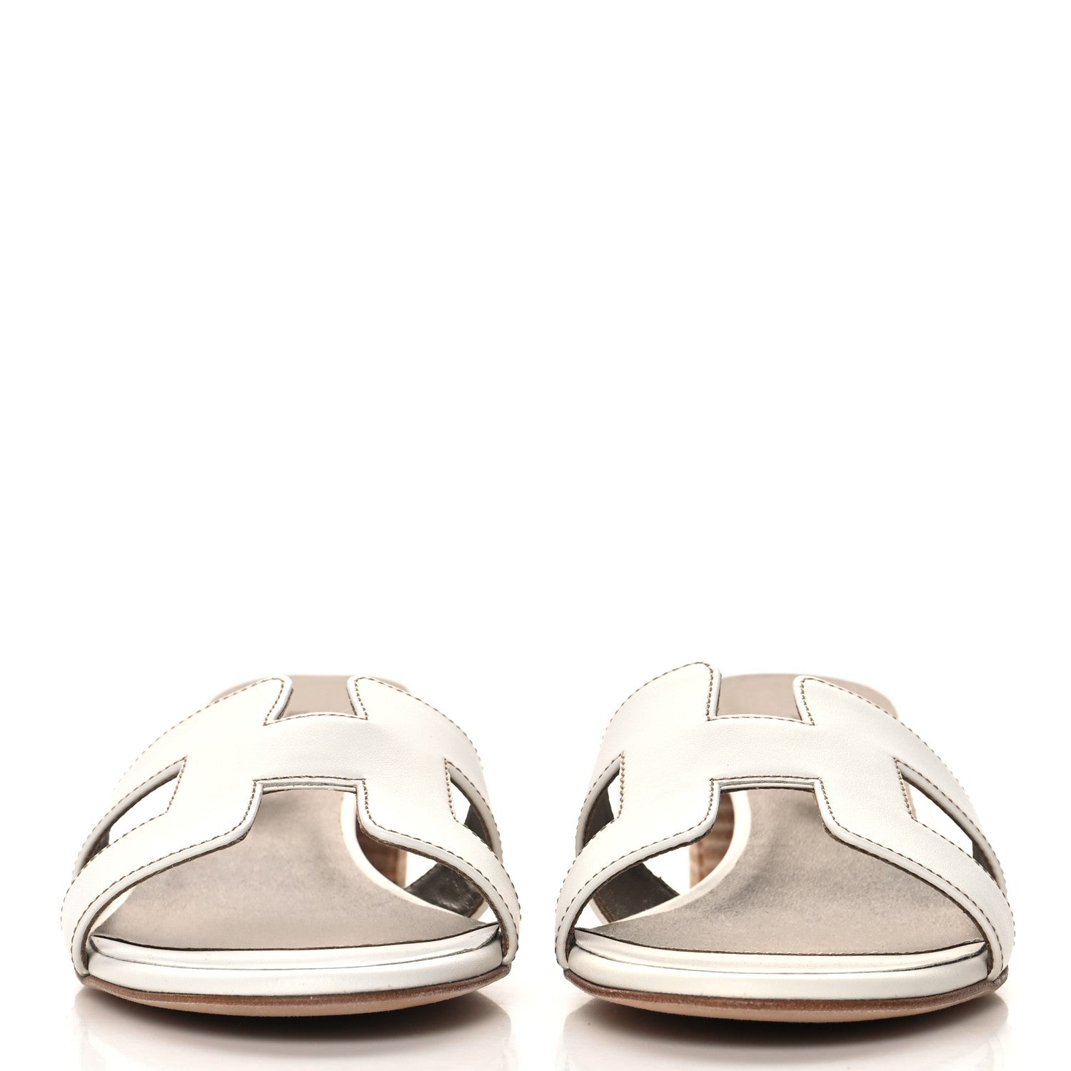 Hermes Calfskin Oasis Sandals 36 White 3 of 9