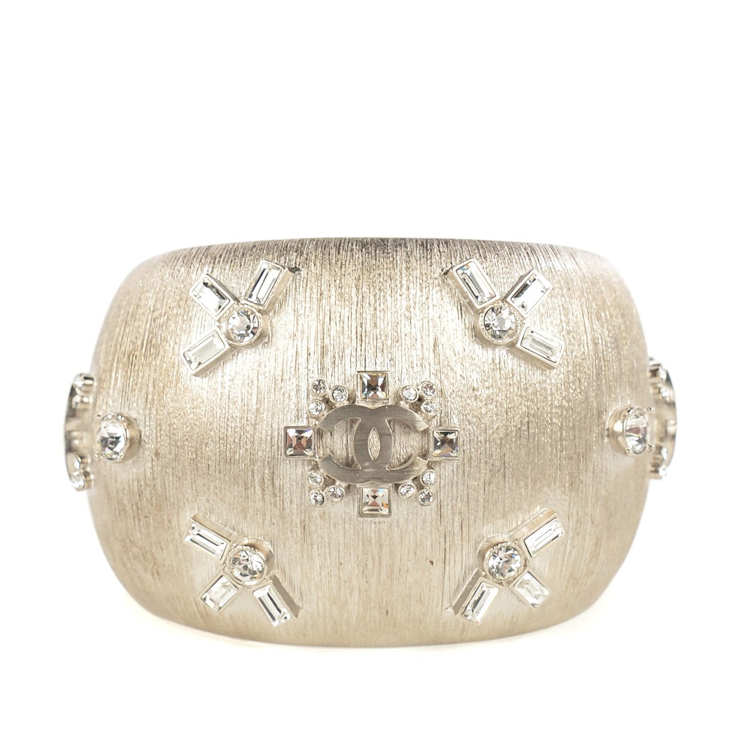 Textured Metal Crystal CC Cuff