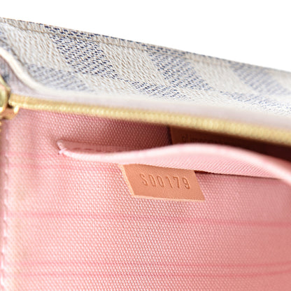 Louis Vuitton Damier Azur Neverfull MM GM Pochette Rose Ballerine 6 of 9