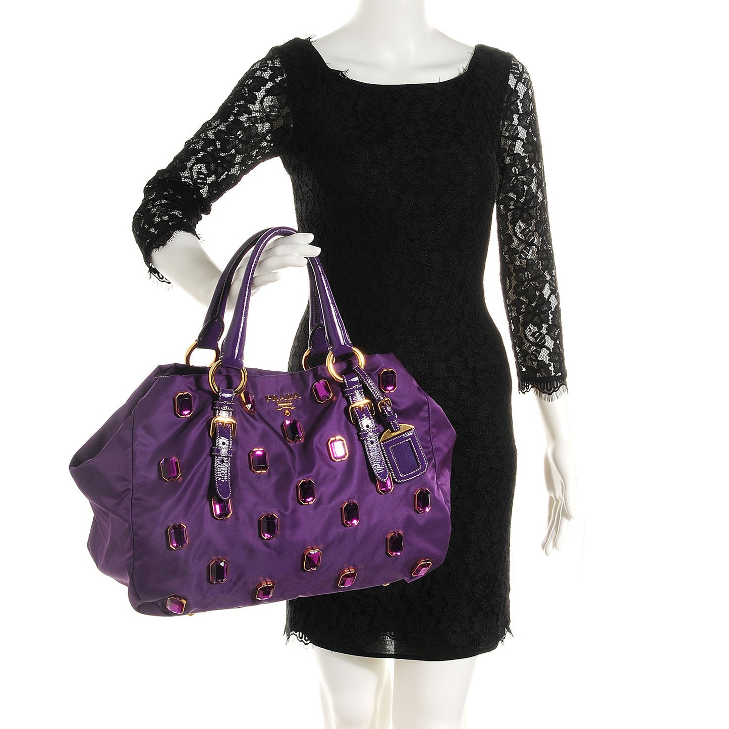 Tessuto Nylon Pietre Jeweled Tote Anemone