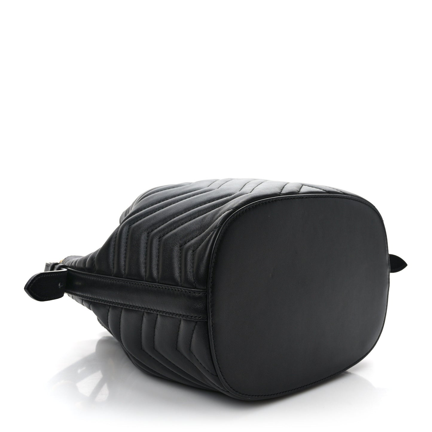 Calfskin Matelasse Sylvie Web GG Marmont Bucket Bag Black