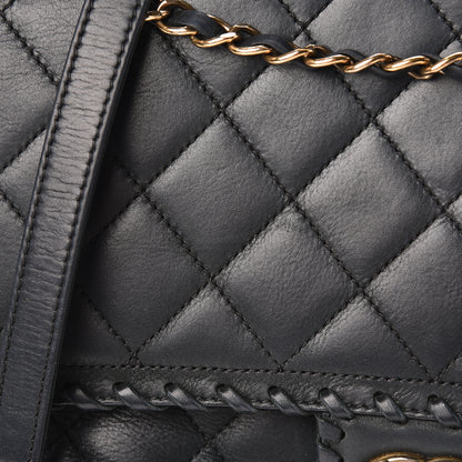 Chanel Suede Calfskin Jumbo Happy Stitch Flap Black 8 of 13